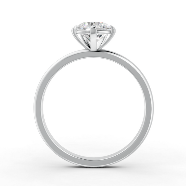 1-5 Ct Round Cut Real Moissanite 5 Prong Solitaire Ring 14K Yellow Gold Plated