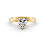 Load image into Gallery viewer, Heart Cut Real Moissanite 5 Prong Solitaire Ring 14K Gold Plated