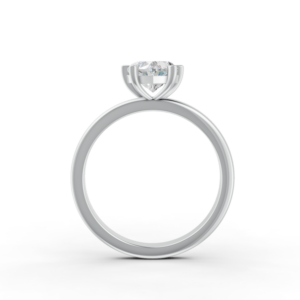 1-5 Ct Heart Cut Real Moissanite 4 Prong Solitaire Ring 14K Yellow Gold Plated