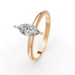 Load image into Gallery viewer, Marquise Cut Real Moissanite 2 Prong Solitaire Ring 14K Gold Plated