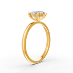 Load image into Gallery viewer, Oval Cut Real Moissanite Double 4 Prong Solitaire Ring 14K Gold Plated