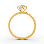 Load image into Gallery viewer, Round Cut Real Moissanite 5 Prong Solitaire Ring 14K Gold Plated