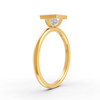 1-5 Ct Princess Cut Real Moissanite Bezel Set Solitaire Ring 14K Yellow Gold Plated