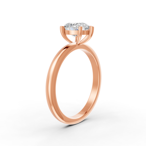 1-5 Ct Pear Cut Real Moissanite 5 Prong Solitaire Ring 14K Yellow Gold Plated