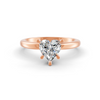 1-5 Ct Heart Cut Real Moissanite 5 Prong Solitaire Ring 14K Yellow Gold Plated