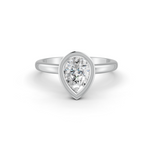 Load image into Gallery viewer, Pear Cut Real Moissanite Bezel Set Solitaire Ring 14K Gold Plated