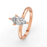 Load image into Gallery viewer, Marquise Cut Real Moissanite 6 Prong Solitaire Ring 14K Gold Plated
