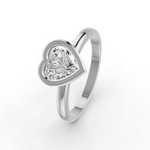 Load image into Gallery viewer, Heart Cut Real Moissanite Bezel Set Solitaire Ring 14K Gold Plated