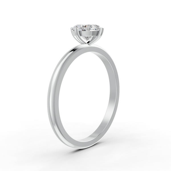 1-5 Ct Oval Cut Real Moissanite 4 Prong Solitaire Ring 14K Yellow Gold Plated