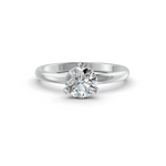 Load image into Gallery viewer, Round Cut Real Moissanite 3 Prong Solitaire Ring 14K Gold Plated