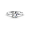 1-5 Ct Round Cut Real Moissanite 3 Prong Solitaire Ring 14K Yellow Gold Plated