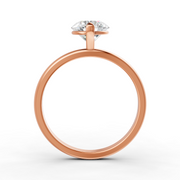 Round Cut Real Moissanite 2 Prong Solitaire Ring 14K Gold Plated