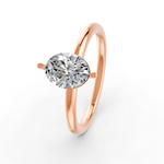 Load image into Gallery viewer, Oval Cut Real Moissanite 2 Prong Solitaire Ring 14K Gold Plated