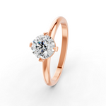 Load image into Gallery viewer, Round Cut Real Moissanite 4 Prong Solitaire Ring 14K Gold Plated