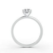 Emerald Cut Real Moissanite Double Prong Solitaire Ring 14K Gold Plated