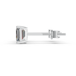 Load image into Gallery viewer, Emerald Cut Real Moissanite 4 Prong Solitaire Stud Earrings Screw Back 14K Gold Plated
