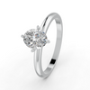1-5 Ct Oval Cut Real Moissanite 4 Prong Solitaire Ring 14K Yellow Gold Plated