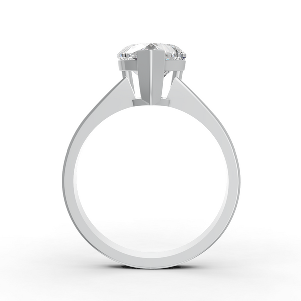 1-5 Ct Heart Cut Real Moissanite V Prong Solitaire Ring 14K Gold Plated