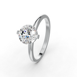 Load image into Gallery viewer, Round Cut Real Moissanite 2 Prong Solitaire Ring 14K Gold Plated