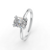 1-5 Ct Oval Cut Real Moissanite Double 4 Prong Solitaire Ring 14K Yellow Gold Plated