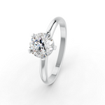 Load image into Gallery viewer, Round Cut Real Moissanite 5 Prong Solitaire Ring 14K Gold Plated