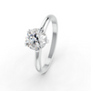 1-5 Ct Round Cut Real Moissanite 5 Prong Solitaire Ring 14K Yellow Gold Plated