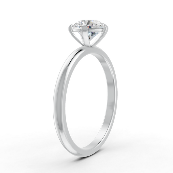 1-5 Ct Round Cut Real Moissanite 5 Prong Solitaire Ring 14K Yellow Gold Plated