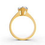 Load image into Gallery viewer, Heart Cut Real Moissanite V Prong Solitaire Ring 14K Gold Plated