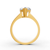 1-5 Ct Heart Cut Real Moissanite V Prong Solitaire Ring 14K Gold Plated