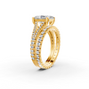 4Ct Radiant Cut Moissanite Bridal Engagement Ring 14K Yellow Gold Plated
