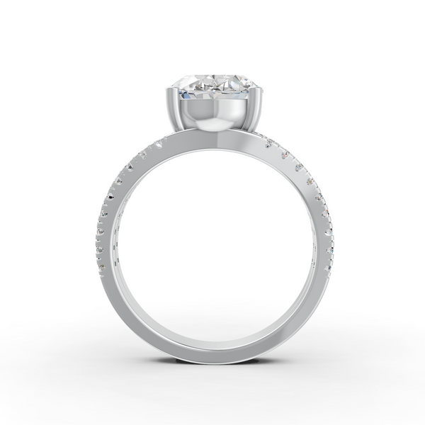 3.83Ct Oval Cut Moissanite Women Engagement Ring 14K Gold Plated