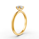 Load image into Gallery viewer, Round Cut Moissanite Solitaire Engagement Ring 14K White Gold Plated