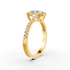 1.85Ct Oval Cut Moissanite Women Engagement Ring 14K Yellow Gold Plated