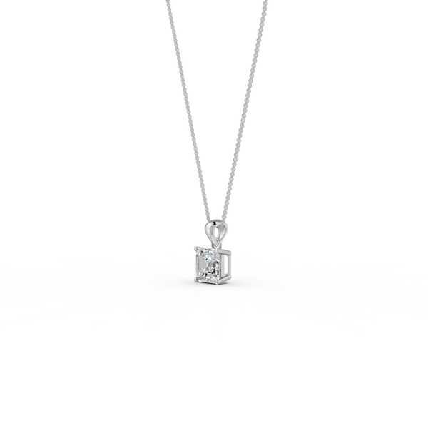 Asscher Cut GRA Certified Moissanite Solitaire Pendant in 14K Yellow Gold Plated