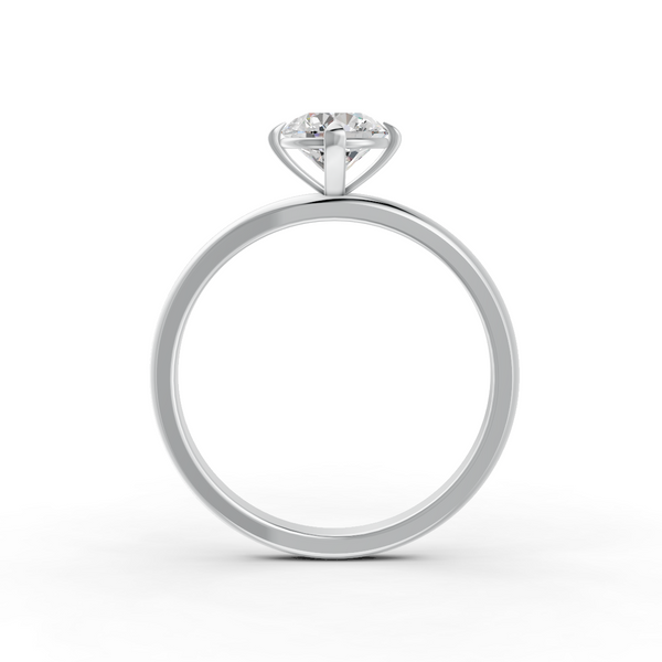 1-5 Ct Round Cut Real Moissanite 4 Prong Solitaire Ring 14K Yellow Gold Plated