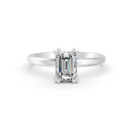 Load image into Gallery viewer, Emerald Cut Real Moissanite Double Prong Solitaire Ring 14K Gold Plated