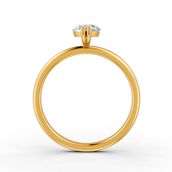 1-5 Ct Oval Cut Real Moissanite Double Prong Solitaire Ring 14K Yellow Gold Plated