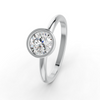 1-5 Ct Round Cut Real Moissanite Bezel Set Solitaire Ring 14K Yellow Gold Plated