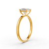 1-5 Ct Princess Cut Real Moissanite 4 Prong Solitaire Ring 14K Yellow Gold Plated
