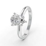 Load image into Gallery viewer, Pear Cut Real Moissanite 5 Prong Solitaire Ring 14K Gold Plated
