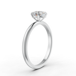 Load image into Gallery viewer, Round Cut Moissanite Solitaire Engagement Ring 14K White Gold Plated