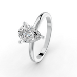 Load image into Gallery viewer, Pear Cut Real Moissanite Claw Prong Solitaire Ring 14K Gold Plated