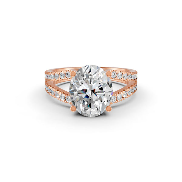3.83Ct Oval Cut Moissanite Women Engagement Ring 14K Gold Plated