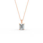 Load image into Gallery viewer, Emerald Cut Moissanite Solitaire Pendant 14K Gold Plated
