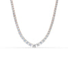 17.54 Ct Round Cut Graduation Moissanite Tennis Necklace 14K Yellow Gold Plated