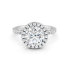 1.87Ct Round Cut Moissanite Halo Engagement Ring 14K Gold Plated