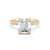 2.80Ct Emerald & Round Cut Moissanite Engagement Ring 14K Gold Plated