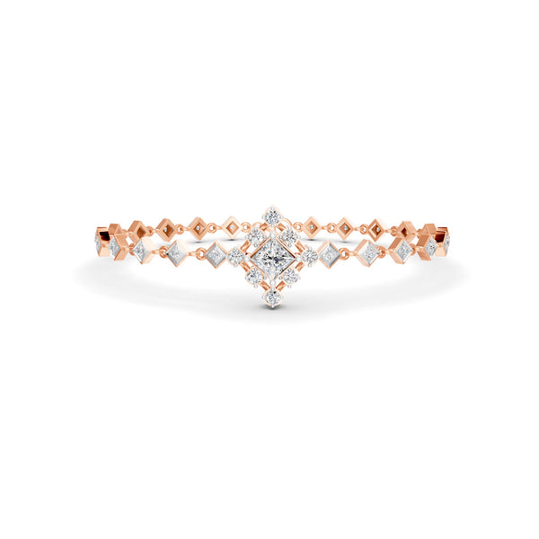 1.70 Ct Round Cut Moissanite Geometric Link Bracelet 14K Yellow Gold Plated