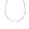 4.51 Ct Round Cut Moissanite Fringe Statement Necklace In 14K Yellow Gold Plated