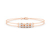0.27 Ct Round Cut Moissanite Minimalist Bar Chain Bracelet 14K Yellow Gold Plated